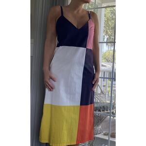 CALA DE LA CRUZ  Rafaela Patchwork Organic Cotton-poplin Midi Dress M